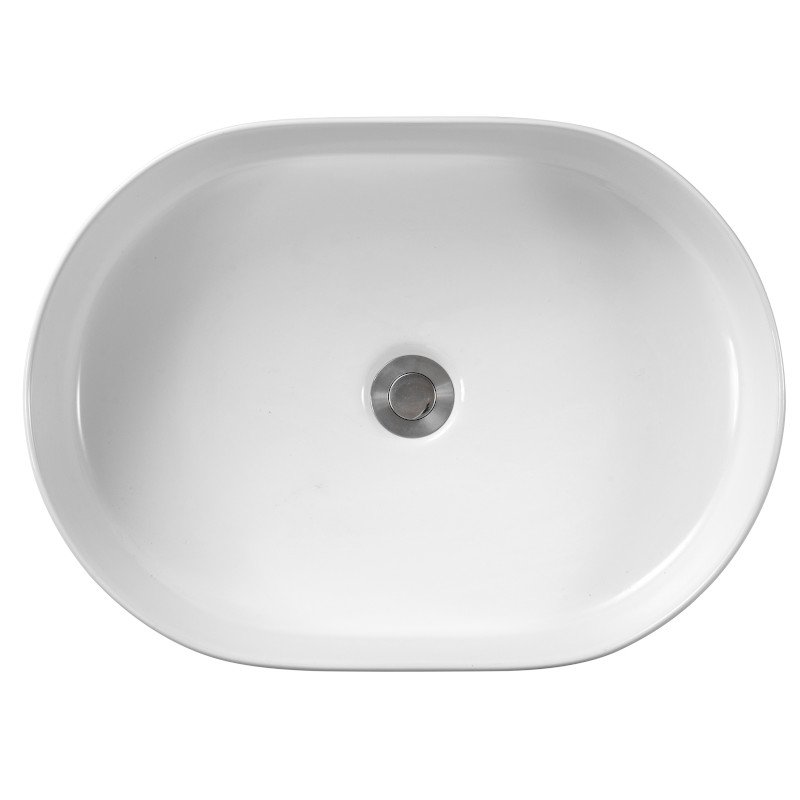 Pia Banheiro Cuba Oval Premium Sobrepor Cerâmica 50cm Zagone
