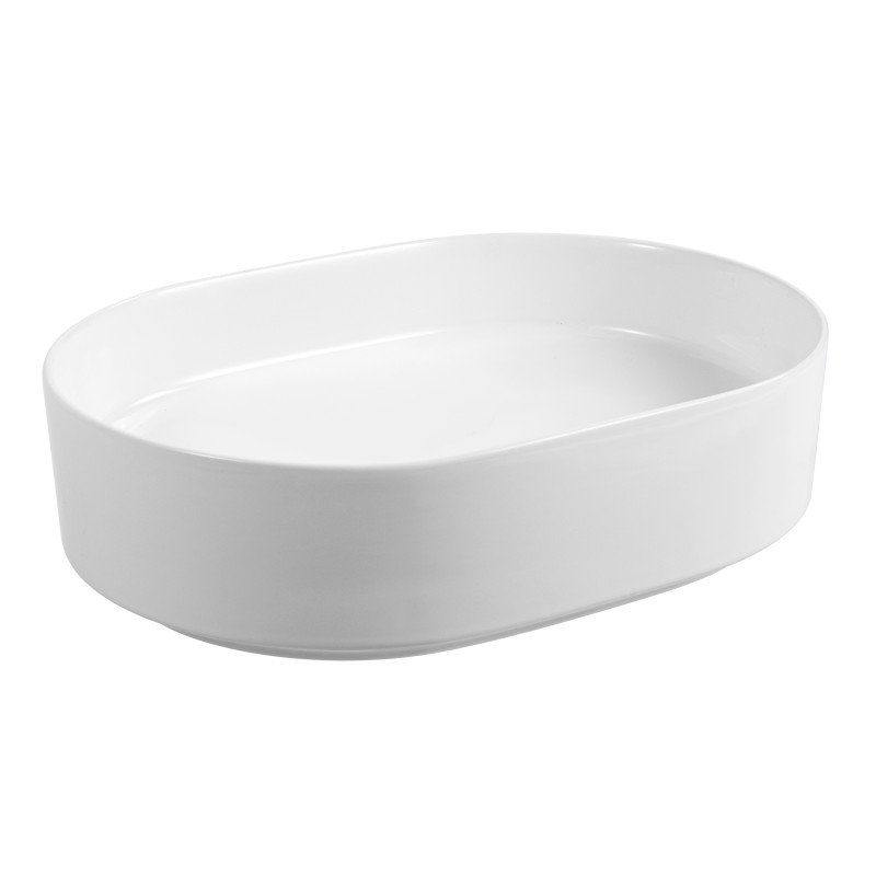 Pia Banheiro Cuba Oval Premium Sobrepor Cerâmica 50cm Zagone