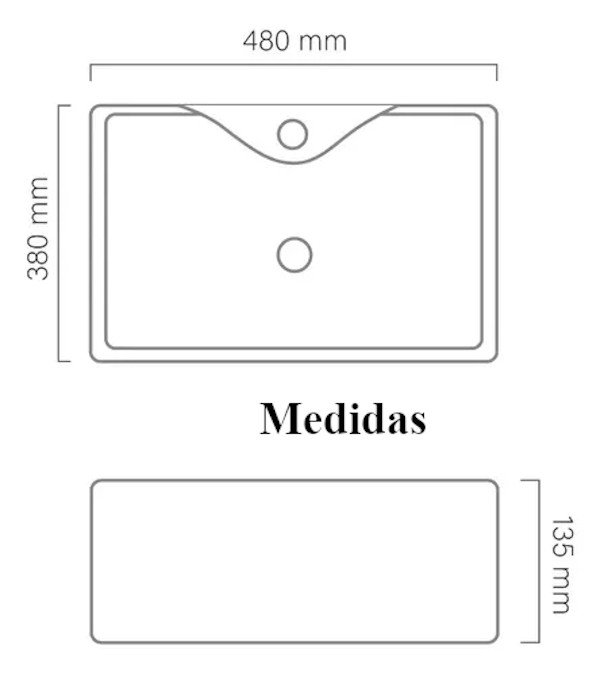 Pia Banheiro Cuba Sobrepor Louça Cerâmica Quadrada 48cm