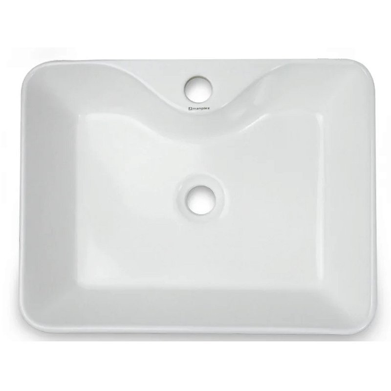Pia Banheiro Cuba Sobrepor Louça Cerâmica Quadrada 48cm