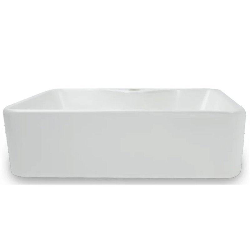 Pia Banheiro Cuba Sobrepor Louça Cerâmica Quadrada 48cm