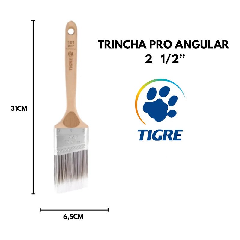 Pincel Pintura Profissional Angular Sintético Tigre 2.1/2