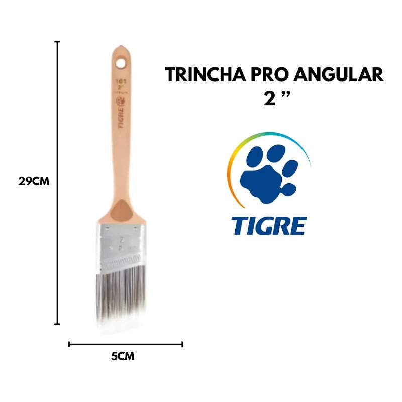 Pincel Pintura Profissional Angular Sintético Tigre PRO 2