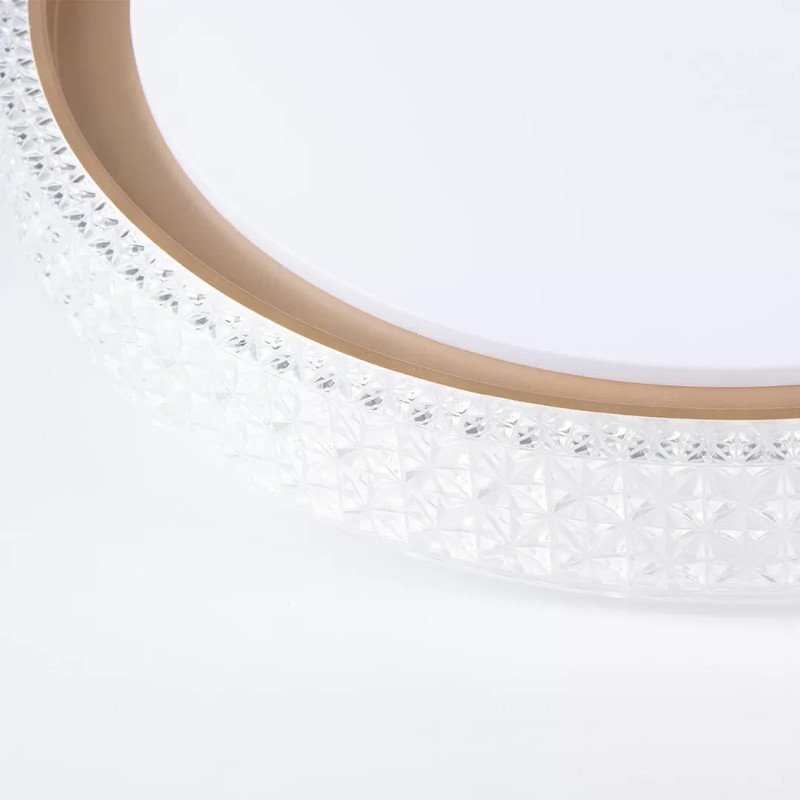 Plafon Led Cristal Kenle Redondo 36w luz ajustável dourado