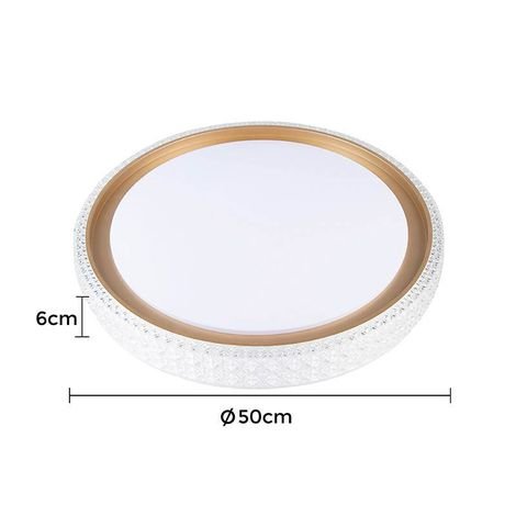 Plafon Led Kenle Redondo 50cm 36w 3k/4k/6.5k Dourado