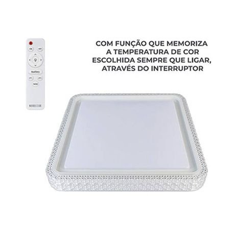 Plafon Led Quadrado Kenle 50cm 36w 3k/4k/6.5k Bivolt Branco