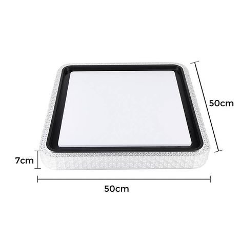 Plafon Led Quadrado Kenle 50cm 36w 3k/4k/6.5k Bivolt Preto