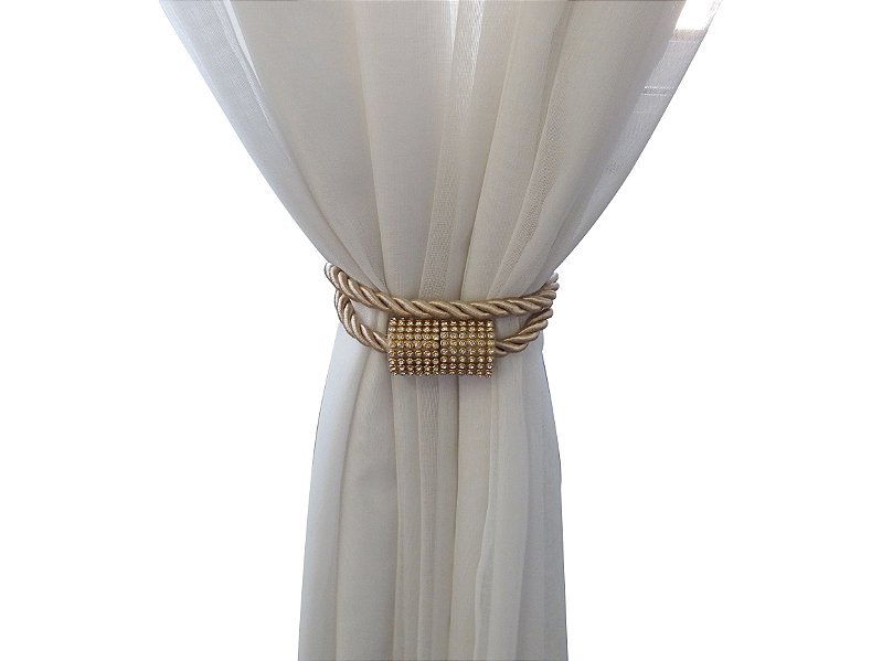Prendedor Cortina Abraçadeira Strass Moderno Com Imã Fendi