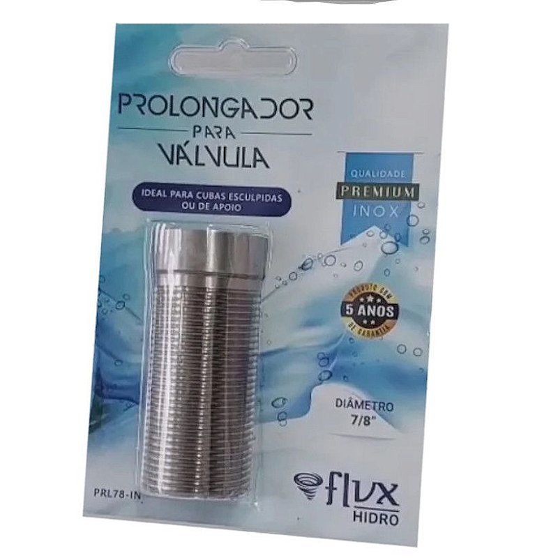 Prolongador Valvula 7/8 Ideal para cubas Premium Inox 60mm
