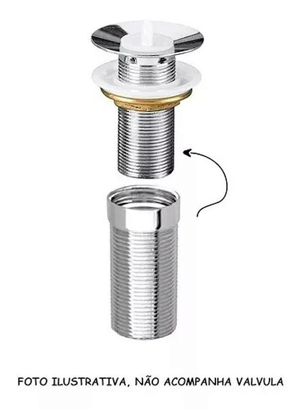 Prolongador Valvula 7/8 Ideal para cubas Premium Inox 60mm