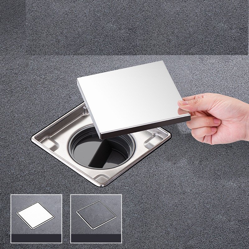 Ralo Oculto Invisível Duplo Inox 15x15 Anti Inseto Anti odor