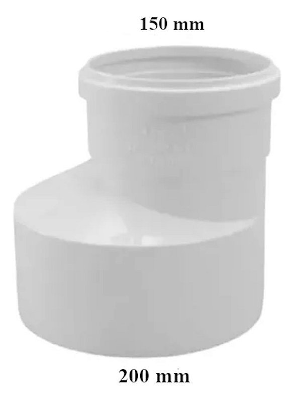 Redução Esgoto Excêntrica Pvc 200 x 150mm 1° Linha - Shiva