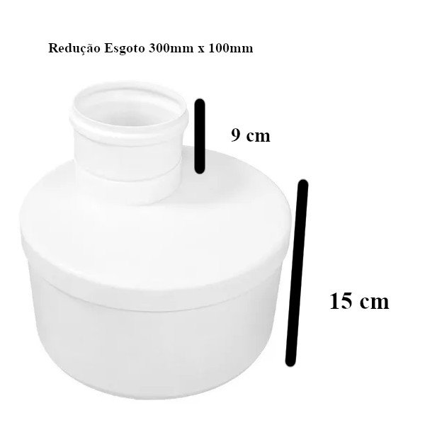 Redução Esgoto Excêntrica Pvc 300 x 100mm 1° Linha - Shiva