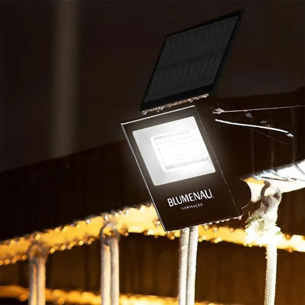 Refletor LED Solar 50w play Alumínio Bivolt IP65 6500K PT