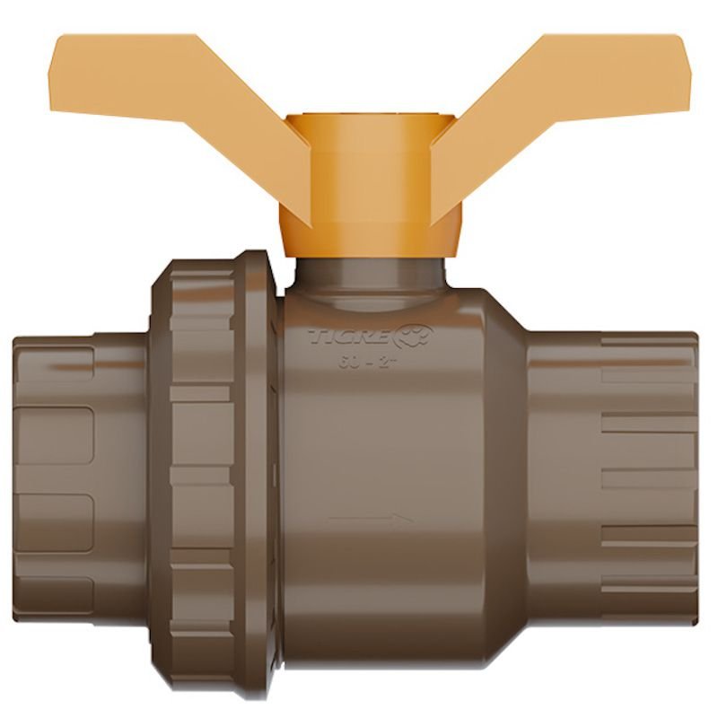 Registro Esfera Soldavel c\ União 50mm tubo Pvc liso Tigre