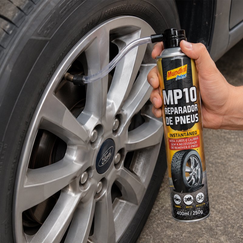 Reparador Pneu Furado Enche Instantâneo Mundial Prime 400ml
