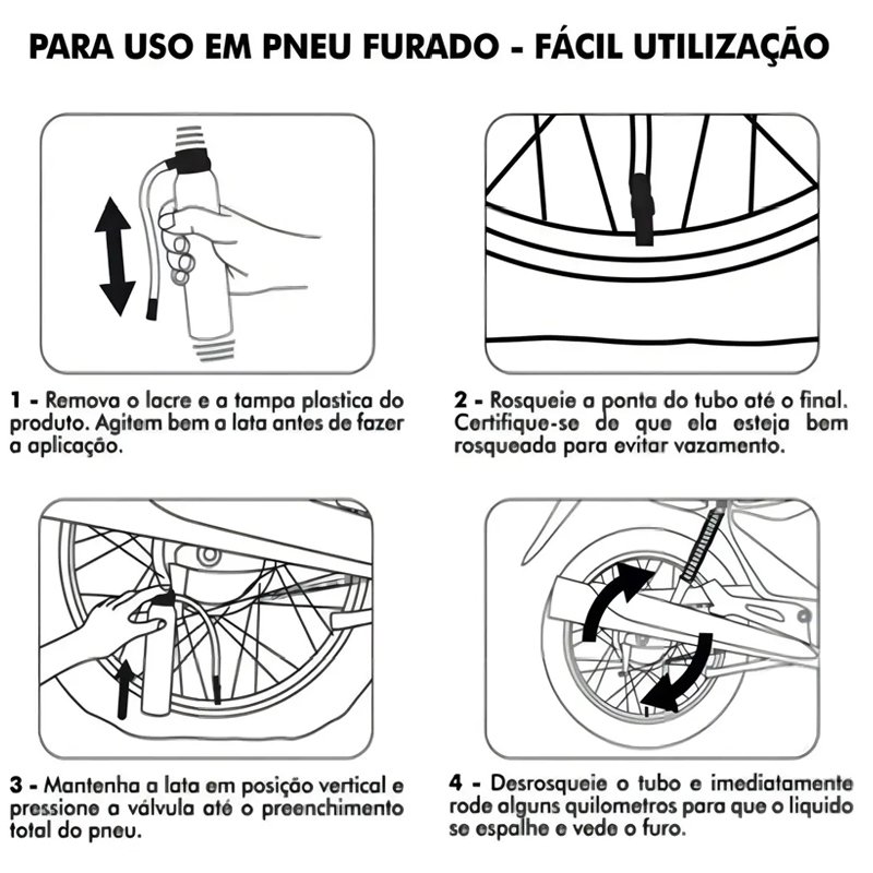 Reparador Pneu Furado Enche Instantâneo Mundial Prime 400ml