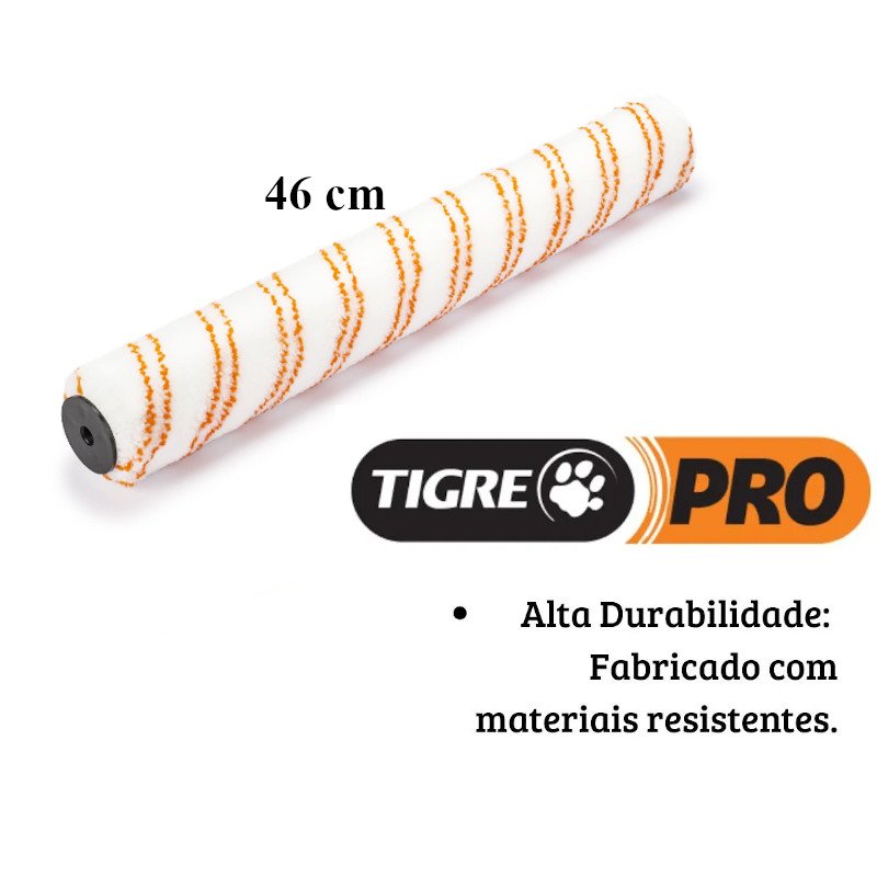 Rolo Pintura Premium lâ Poliamida 10mm liso 46cm Tigre Pro