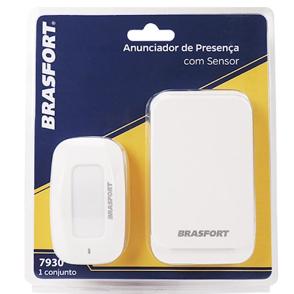 Sensor de presença Anunciador c\ alarme 100 metros brasfort