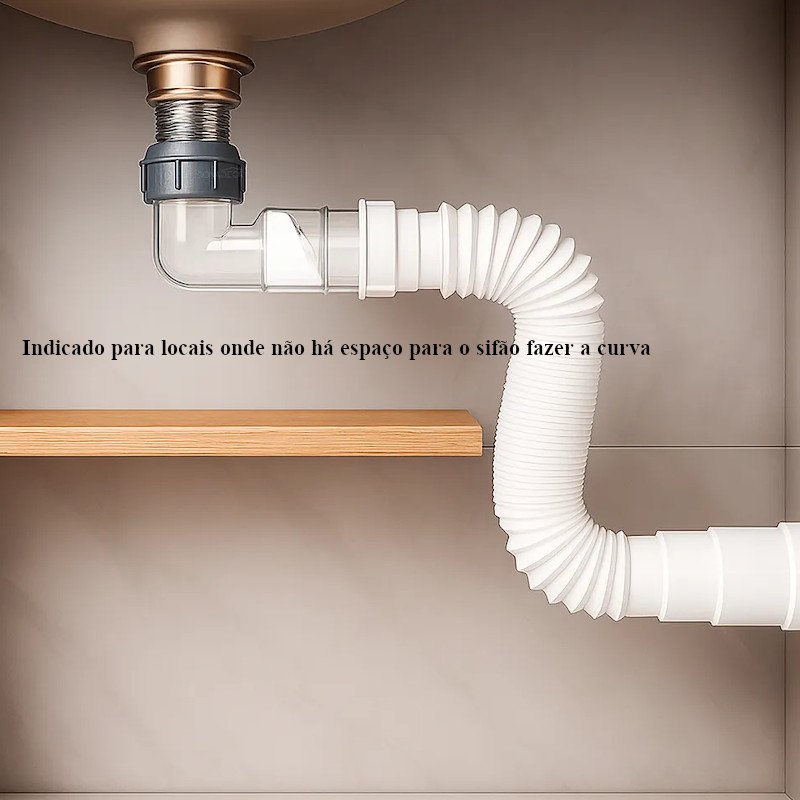 SIFÃO AUTOMATICO UNIVERSAL COMPACTO Antiodor antiinseto pia