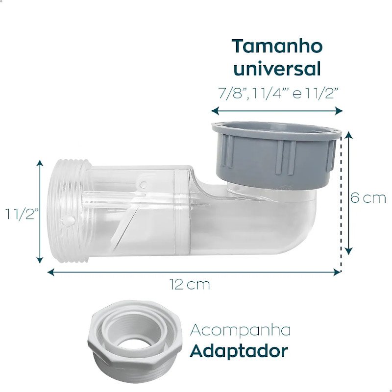 SIFÃO AUTOMATICO UNIVERSAL COMPACTO Antiodor antiinseto pia