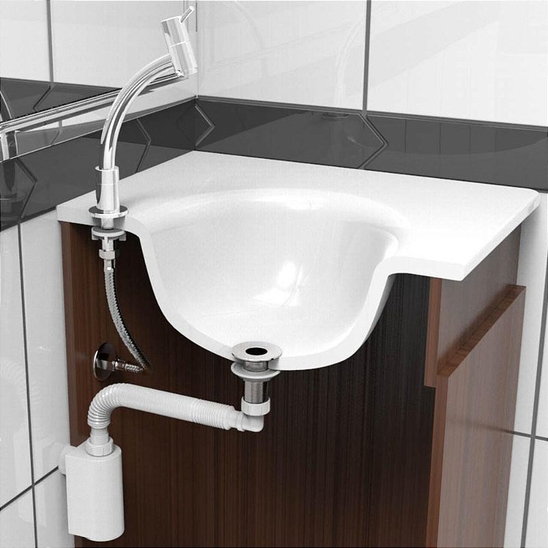 Sifão Copo Parede Cromado Extensivo Flexivel Para Lavatorio