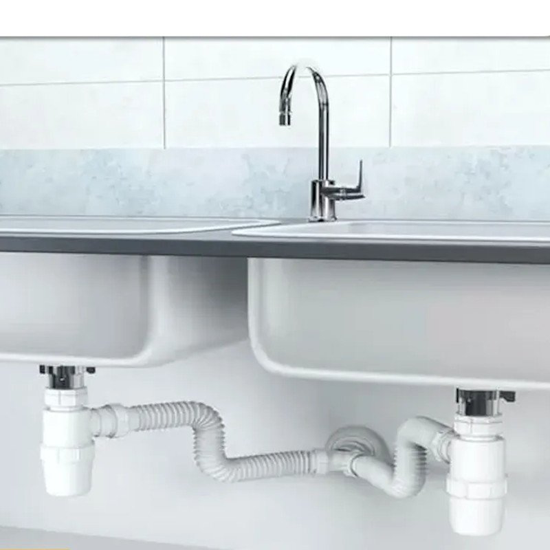 Sifao Duplo Copo Tubo Extensivel Universal 72cm Branco Censi