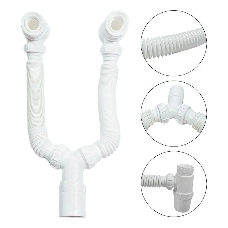 Sifao Duplo Copo Tubo Extensivel Universal 72cm Branco Censi