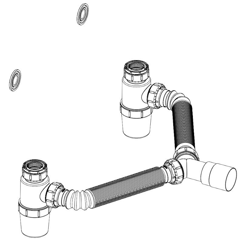 Sifao Duplo Copo Tubo Extensivel Universal 72cm Cromad Censi
