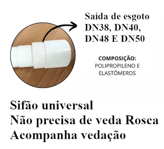 Sifão Universal Multiuso Sanfonado ajustável 66cm BR Tigre