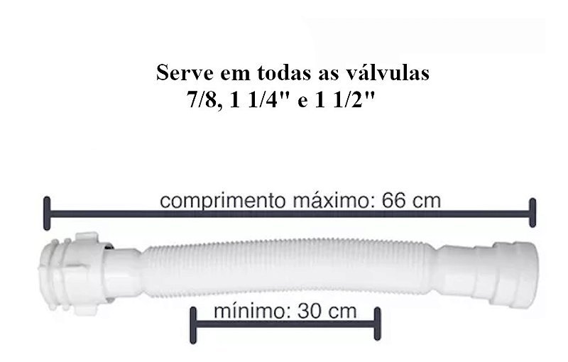 Sifão Universal Multiuso Sanfonado ajustável 66cm BR Tigre