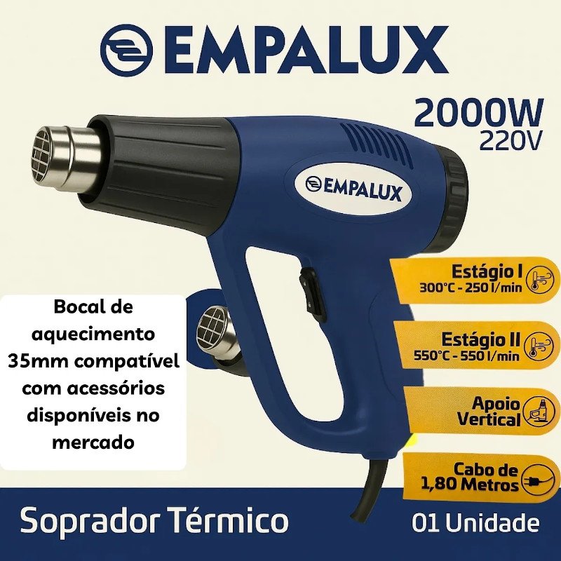 Soprador Térmico Profissional 2000w 3 Estágios Ar Qnt 220v