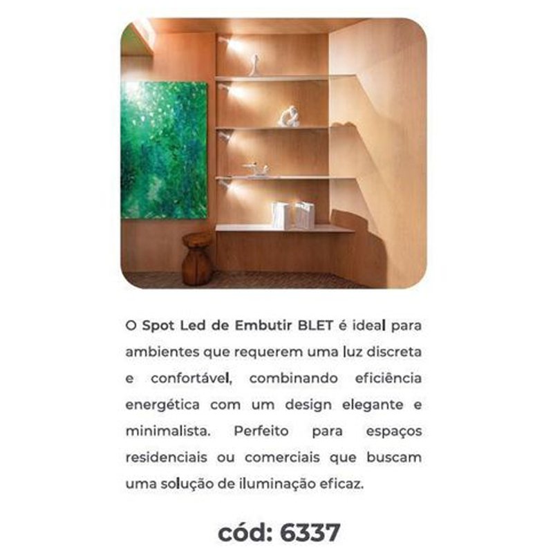 Spot De Embutir Blet 3000k 5w 5x10x7cm Branco Nordecor 6337