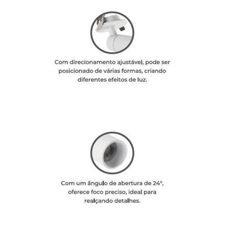 Spot De Embutir Blet 3000k 5w 5x10x7cm Branco Nordecor 6337