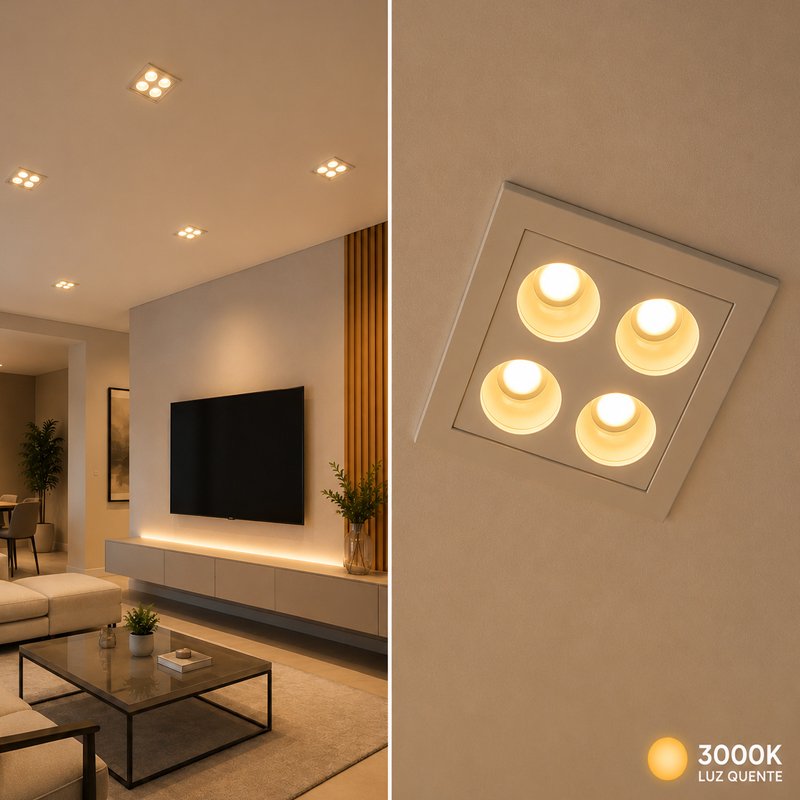 Spot Downlight Embutir Nordecor Powerus Led 8w Branco 3000k