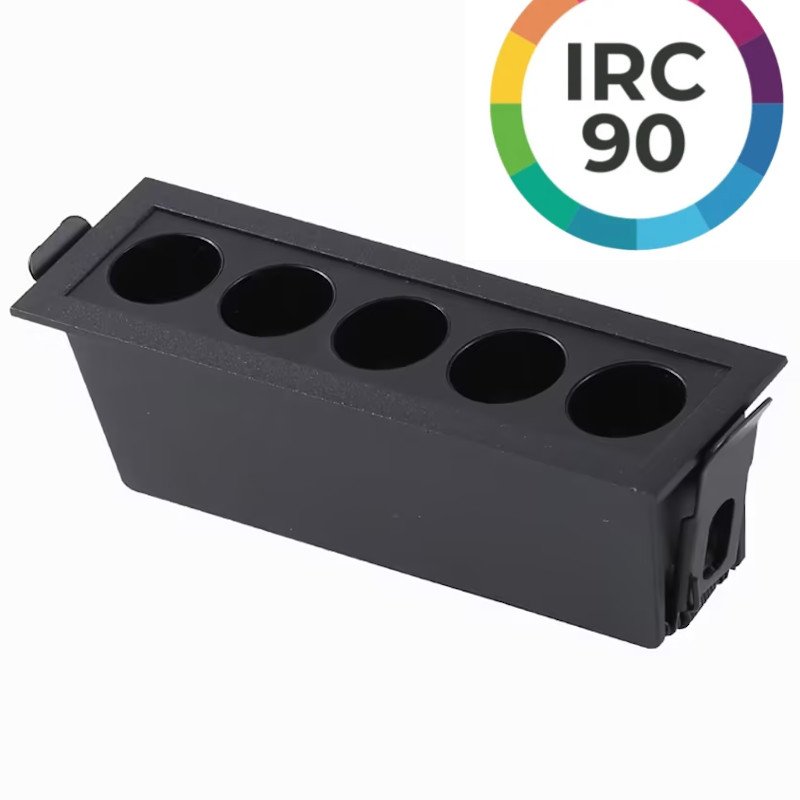 Spot Downlight Powerus Preto 5 LED 35º 10w 3000k ip20 Norde