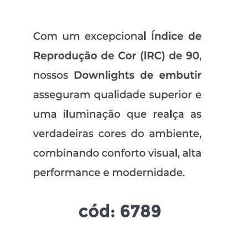 Spot Downlight Powerus Preto IRC 90 6w 4000k IP20 Nordecor
