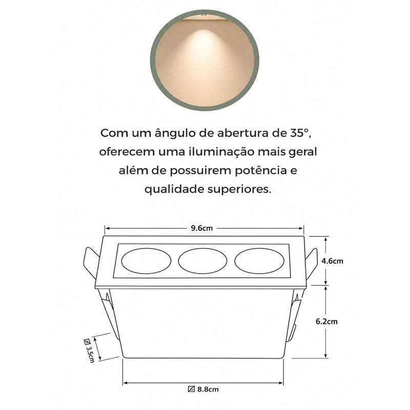 Spot Downlight Powerus Preto IRC 90 6w 4000k IP20 Nordecor