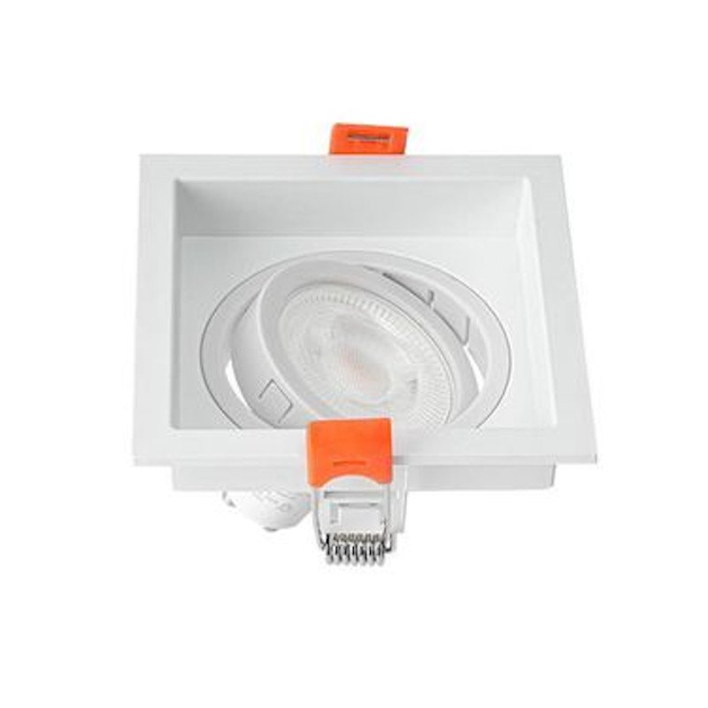 Spot Embutir Recuado Quadrado Branco para Lâmpada MR16 GU10