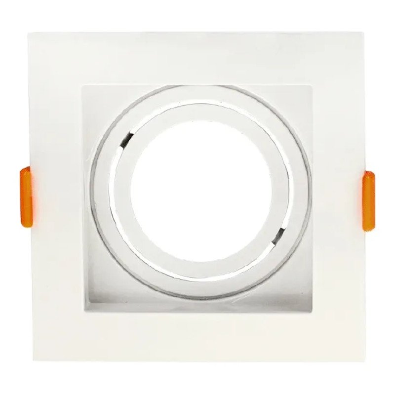 Spot Embutir Recuado Quadrado Branco para Lâmpada MR16 GU10