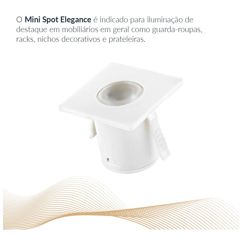 Spot Led Mini Direcionável Quadrado Embutir 1.5W 2700K