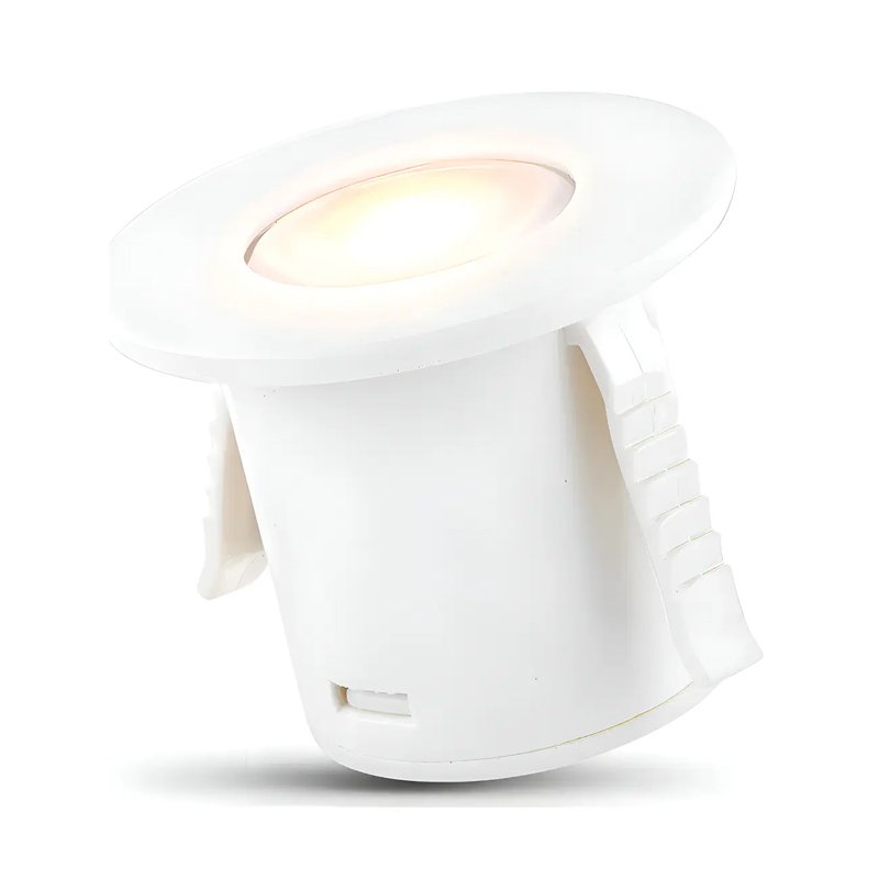 Spot Led Mini Direcionável Redondo Embutir 1.5W 2700K Branco