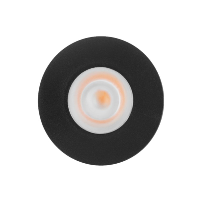 Spot Led Mini Direcionável Redondo Embutir 1.5W 2700K Preto