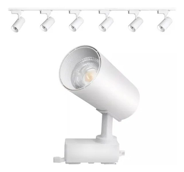 Spot Led Para Trilho Eletrificado 7w Br Quente 3000k Branco