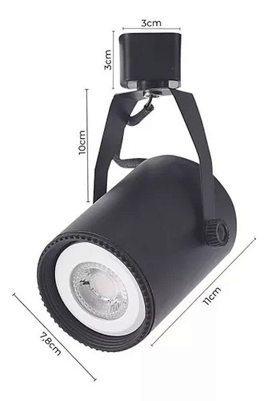 Spot Trilho Eletrificado Direcionavel Lampada PAR20 E27 PT