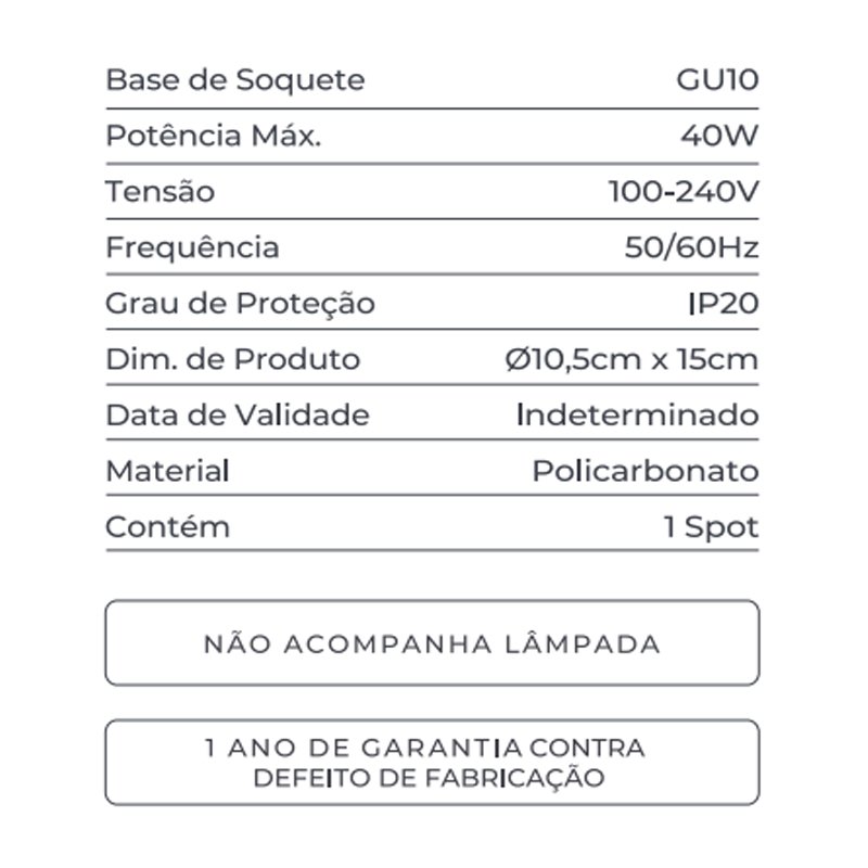 Spot Loch Redondo Sobrepor AR70 GU10 Preto Bivolt Nordecor
