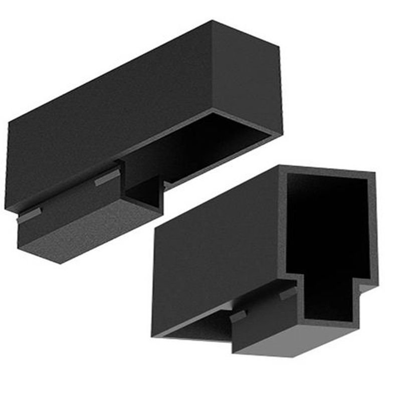 Suporte Conector Fonte SKALY Dupla Seção Sobrepor Preto