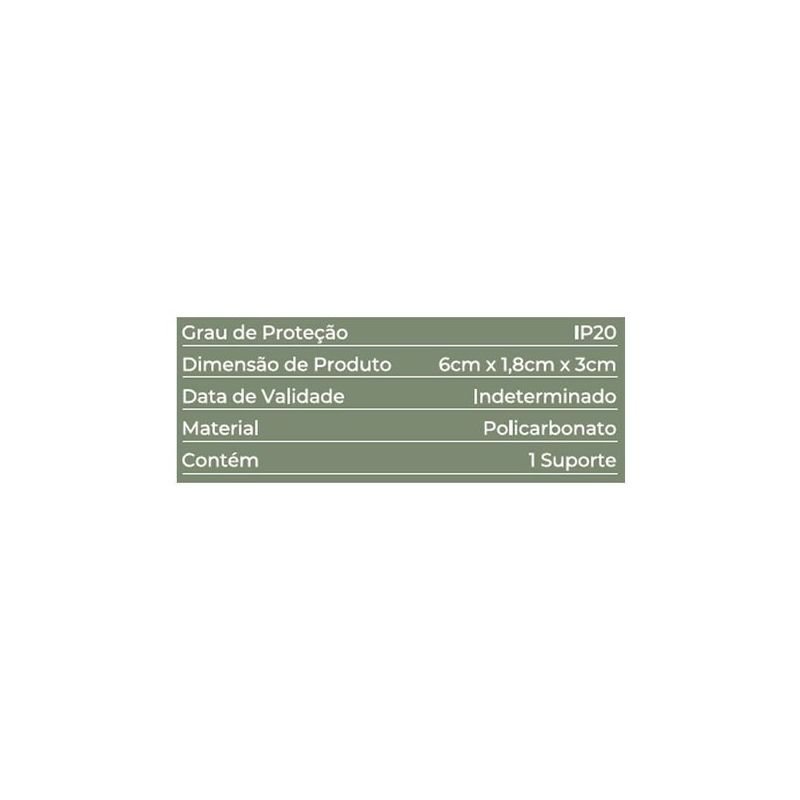 Suporte Conector Fonte SKALY Dupla Seção Sobrepor Preto