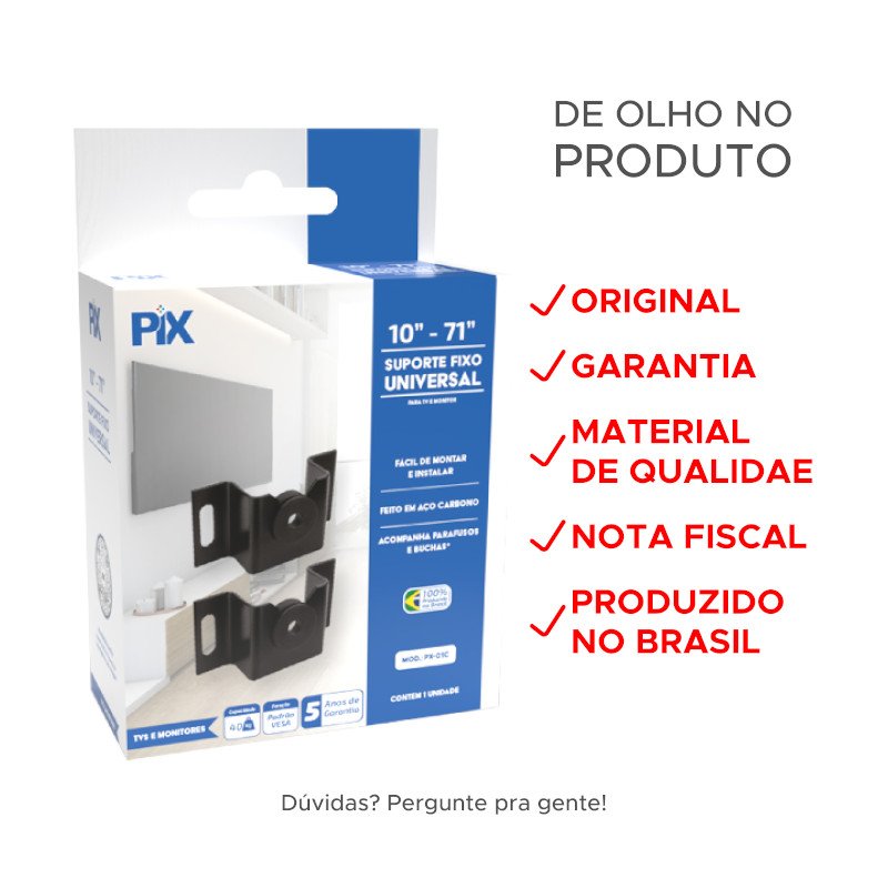 SUPORTE TV FIXO UNIVERSAL COMPACTO 10 A 85 LED LCD ATÉ 80 KG