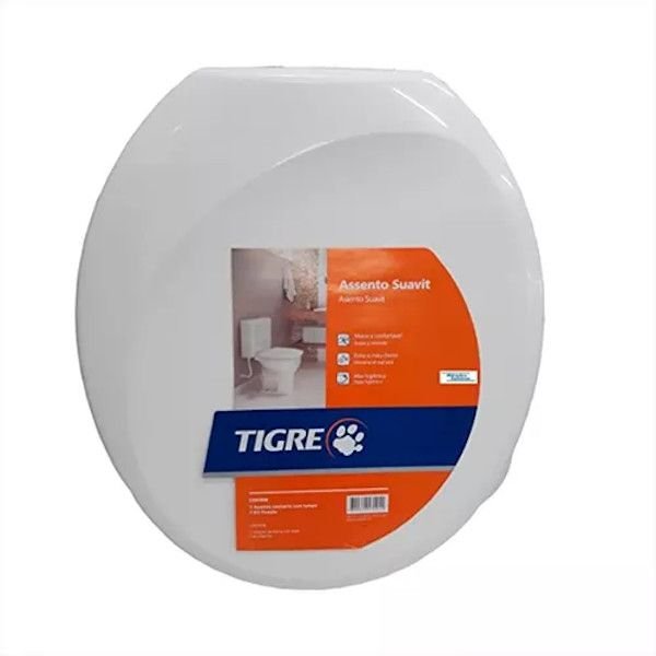 Tampa de Vaso Assento Sanitario Macio Oval Universal Tigre